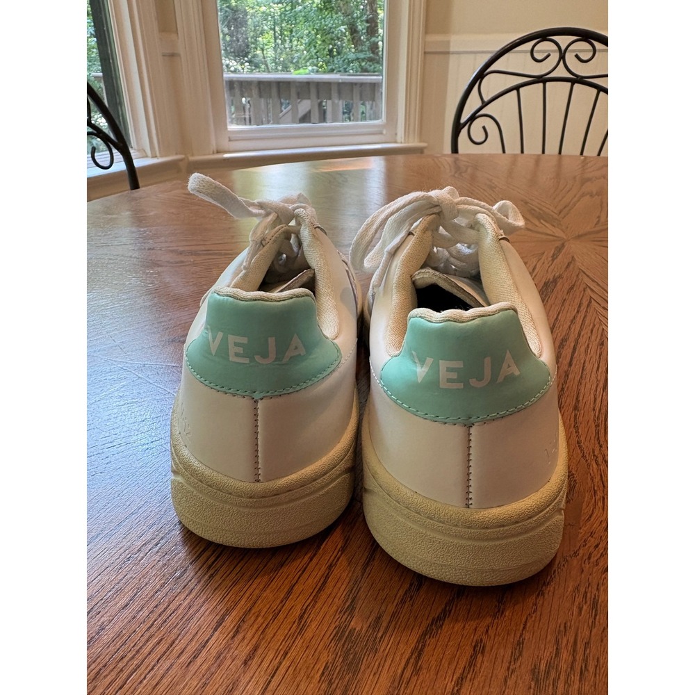 Veja V-12 Leather Sneakers White Lavender Mint Green Womens Size 6 EUR 37 - Picture 3 of 9